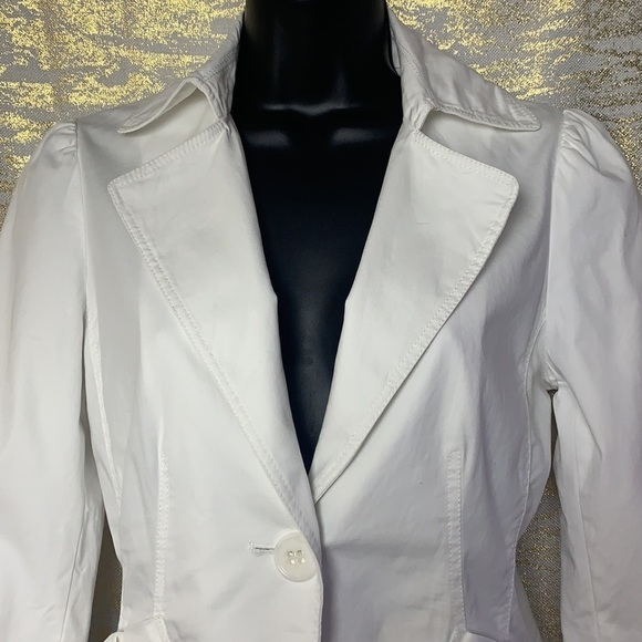 ESPRIT White Cotton Blend Women’s Blazer/Jacket Size US 2 - Picture 3 of 12